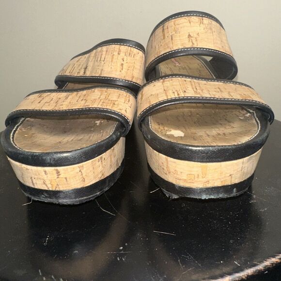 Authentic Women's Prada Logo Platform Slide Wedge Sandals Shoes Size 40EU/9.5 US - Picture 3 of 11